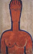 Amedeo Modigliani Large Red Bust (mk39) oil on canvas